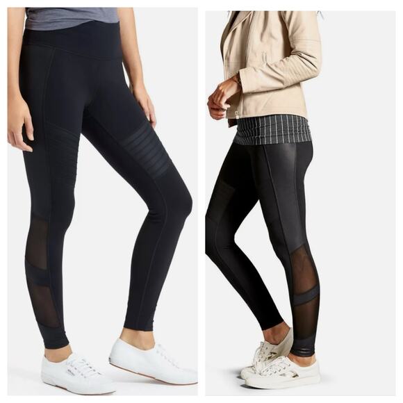 Athleta Women’s Black Estra Leggings Yoga Athletic Mesh Leg Workout Size Small - Picture 1 of 14